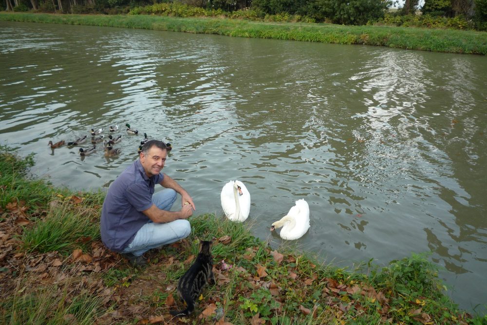 Patrick Guichou au bord du Canal du Midi